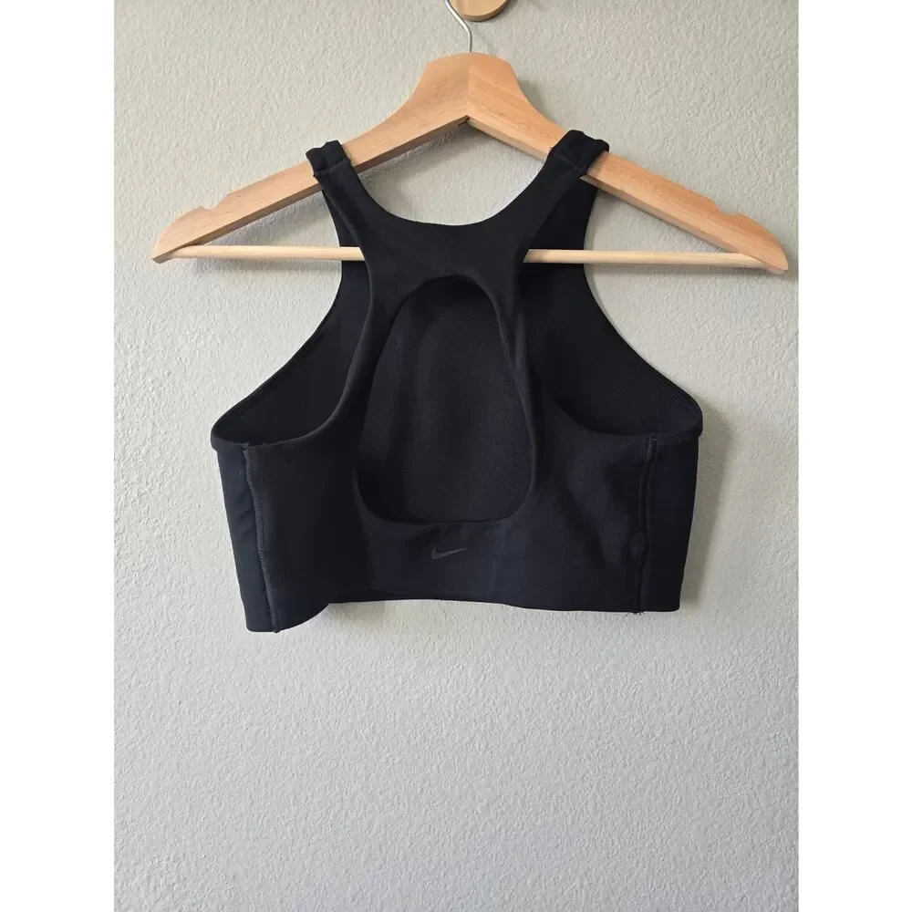 Nike One Dri-FIT Crop Tank Sports Bra Top Black Women’s Size M Gym Athletic